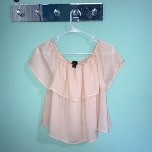 Light Pink Off The Shoulder Top